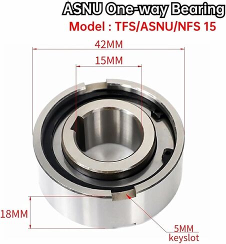 1PCS ASNU15 NFS15 TFS15 15X42X18 MM Unidirectional Bearing Clutch Check with Keyway in Saudi Arabia