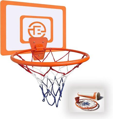 Indoor Basketball Hoop with Decorative Backboard Sticker, Wall-Mounted Silent Rim for Family Fun and Quiet Basketball Practice at Home(No Basketball) in Saudi Arabia
