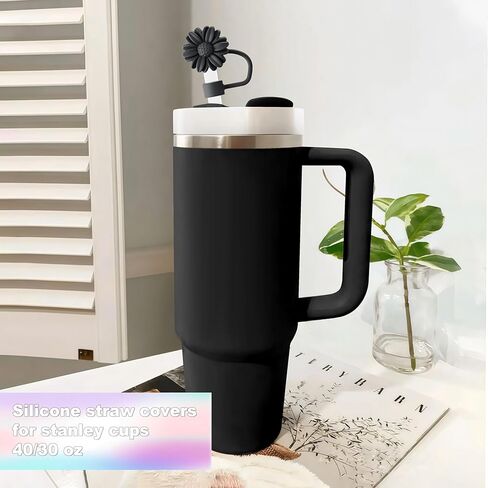 6Pcs Straw Toppers, Cute Flower Straw Covers Cap for Stanley Cup Accessories, 10mm Silicone Drinking Topper for Stanley 30&40 Oz Tumbler Cups in Saudi Arabia