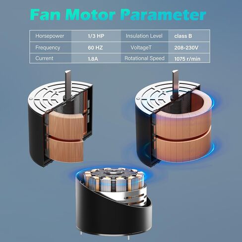K55HXGDD-8119 1/3 HP 208-230V 1075RPM CW مكثف مروحة المحرك لاستبدال K55HXGDD-8119/1085926 | K55HXPS-7301 أنظمة التدفئة والتهوية وتكييف الهواء السكنية والتجارية in Kuwait