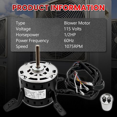 5KCP39LGV569BS Furnace Blower Fan Motor Fit for Carrier, HC43TQ113 Electric Motor for Bryant for Payne 1/2HP 115V 1075RPM 3SPD 60Hz Condenser Motor Replace for Genteq 5KCP39LGSA06S in Saudi Arabia