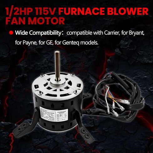 5KCP39LGV569BS Furnace Blower Fan Motor Fit for Carrier, HC43TQ113 Electric Motor for Bryant for Payne 1/2HP 115V 1075RPM 3SPD 60Hz Condenser Motor Replace for Genteq 5KCP39LGSA06S in Saudi Arabia