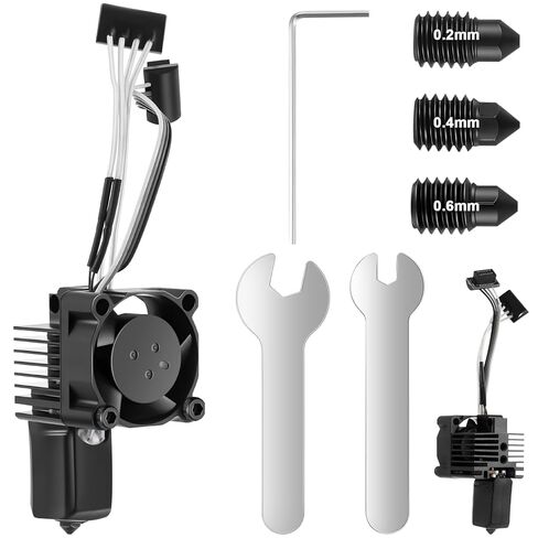 مجموعة P1P P1S Hotend، رأس طباعة مقوى كامل التجميع مع فوهة P1 0.2/0.4/0.6 مم، مروحة تبريد، ثرمستور، سخان سيراميك، استبدال كتلة تسخين الطارد للطابعة P1 ثلاثية الأبعاد in Kuwait