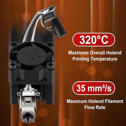 مجموعة P1P P1S Hotend، رأس طباعة مقوى كامل التجميع مع فوهة P1 0.2/0.4/0.6 مم، مروحة تبريد، ثرمستور، سخان سيراميك، استبدال كتلة تسخين الطارد للطابعة P1 ثلاثية الأبعاد in Kuwait