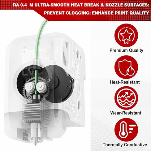 مجموعة P1P P1S Hotend، رأس طباعة مقوى كامل التجميع مع فوهة P1 0.2/0.4/0.6 مم، مروحة تبريد، ثرمستور، سخان سيراميك، استبدال كتلة تسخين الطارد للطابعة P1 ثلاثية الأبعاد in Kuwait