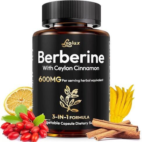 Berberine Supplement with Ceylon Cinnamon, Metabolic Support Formula for Daily Balance, Liposomal Berberine for GLP-1 Lifestyle Support, 600mg, Vegan, Non-GMO, 120 Capsules in Saudi Arabia