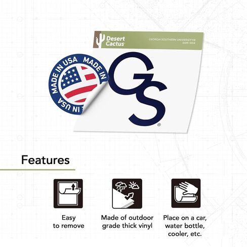 Desert Cactus Georgia Southern University GSU Eagles Vinyl Decal Laptop Water Bottle Car Scrapbook Sticker (IND SAM-004) in Saudi Arabia