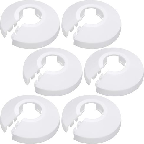 6 قطع من لوحة Escutcheon، 16 مم (5/8 بوصة) لوحات غطاء السباكة البلاستيكية PP، غطاء أنبوب شفة مقسمة بيضاء لأنابيب 1/2 بوصة، خط مياه المرحاض للحمام in Kuwait