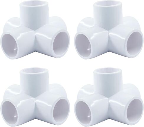 4 قطع 3/4 بوصة 5 موصلات PVC، أثاث أبيض درجة تي شيرت PVC تركيبات 0.75 بوصة كوع لرف DIY، إطار in Kuwait
