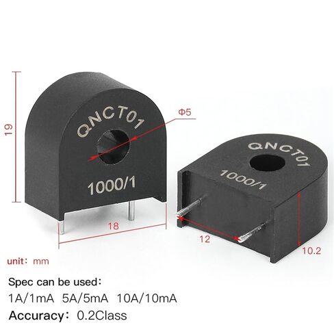 Precision CT Current Transformer QNCT11 5A 2.5mA 2000:1 1000/1 PCB Mount Replace Zmct103 1Pcs ﻿(QNCT01 1000-1) in Saudi Arabia