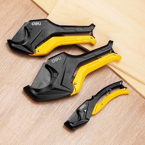 DELI PVC Pipe Cutter, Up to 2-1/2", Ratchet Pipe Shears Heavy-Duty, Pex Cutting Tool for Cutting PEX, PVC, PPR Plastic Hoses and Plumbing Pipe in Saudi Arabia