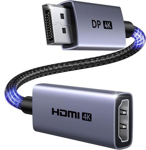 محول منفذ عرض نشط 4K@60 هرتز إلى HDMI من UGREEN، محول DP 1.2 PC أحادي الاتجاه إلى HDMI 2.0 ذكر إلى أنثى HDCP 2.2 محول فيديو ثلاثي الأبعاد مع 2K@144 هرتز 1080P@165 هرتز، متوافق مع AMD NVIDIA 0.66FT in Saudi Arabia