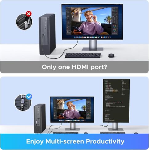 محول منفذ عرض نشط 4K@60 هرتز إلى HDMI من UGREEN، محول DP 1.2 PC أحادي الاتجاه إلى HDMI 2.0 ذكر إلى أنثى HDCP 2.2 محول فيديو ثلاثي الأبعاد مع 2K@144 هرتز 1080P@165 هرتز، متوافق مع AMD NVIDIA 0.66FT in Saudi Arabia