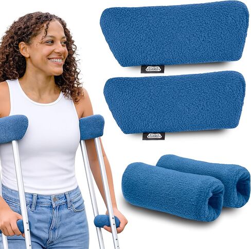 Deluxe Soft Fleece & Foam Crutch Accessory Set (Blue) in Kuwait