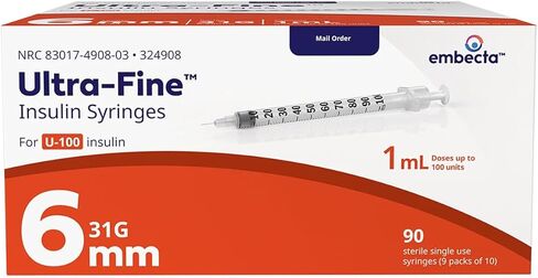BD Ultra-Fine Syringes 31G x 6mm, 1cc, Box of 90 in Saudi Arabia