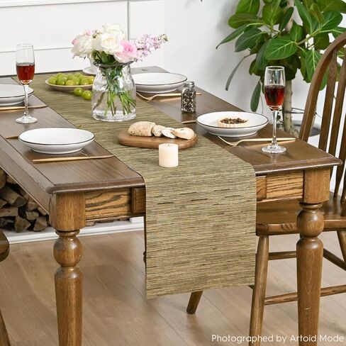 Artoid Mode Light Brown Vinyl Table Runners, 12x72 Inch Non-Slip Heatproof Arbitrarily Cropped Runner for Home Party Indoor Kitchen Dining Room Holiday Table Decoration in Saudi Arabia