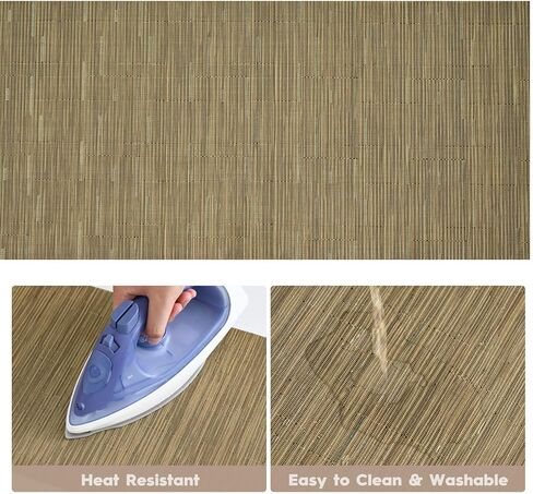 Artoid Mode Light Brown Vinyl Table Runners, 12x72 Inch Non-Slip Heatproof Arbitrarily Cropped Runner for Home Party Indoor Kitchen Dining Room Holiday Table Decoration in Saudi Arabia