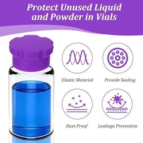 12 Pcs 3ml Glass Vials Protective Vial Caps Leak-Proof Dust-Proof Caps Multipurpose Reusable Silicone-Vial Cap Covers 6 Colors Cap Vials Adapter for Quick Organization Identification Easy to Clean in Saudi Arabia