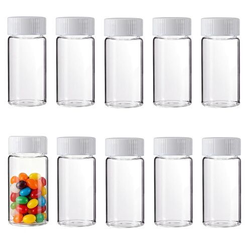 20 mL Glass Vials with Screw Caps, 24-400 Thread, USP Type I Borosilicate Glass Bottles with PP Caps & PE Liners, Leakproof, Freezable, Pack of 100 in Saudi Arabia