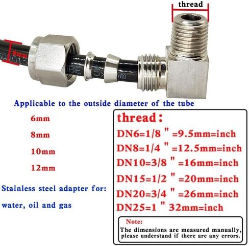 304 Stainless Steel 90° Elbow Double Ferrule Tube Pipe Fittings BSP Male Connector(12mm OD Pipe,3/8") in Saudi Arabia
