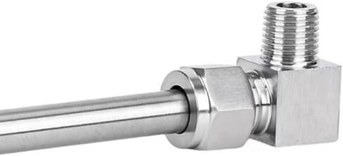 304 Stainless Steel 90° Elbow Double Ferrule Tube Pipe Fittings BSP Male Connector(12mm OD Pipe,3/8") in Saudi Arabia