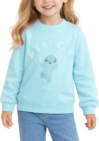 Disney Lilo and Stitch Girls Sweatshirt - Crew Neck Long Sleeve Pullover Fleece Graphic Sweatshirts for Girls (Sizes: 4-6) in Saudi Arabia