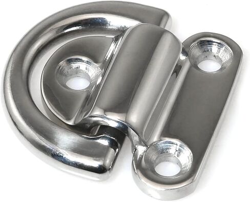 RLECS 316 Stainless Steel D Shaped Buckle Folding Pad Eye Tie Down Device Marine Grade Yacht Rope Securing Ring 1.73x1.89 Inches for High Altitude Lifting Operations in Saudi Arabia