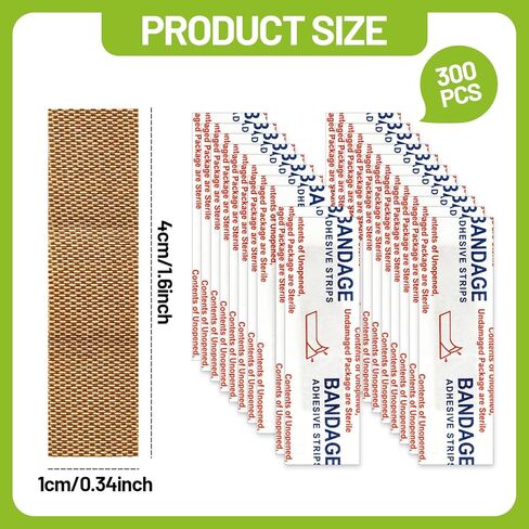 300 Pcs Small Bandaids, Adhesive Nose Bandaid, Flexible Breathable Tiny Bandaids for Face (0.34 x 1.6 Inch) in Saudi Arabia