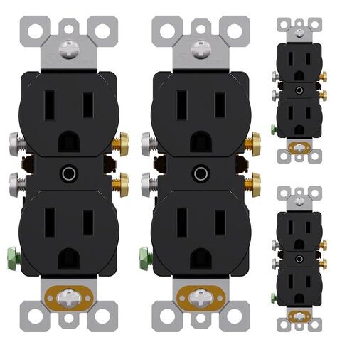 AIDA 20 Amps Outlets Duplex Electrical Receptacle Outlets, Electrical Outlet, 20Amp 125V Heavy-Duty Wall Outlet, Residential, 3-Wire, Self-Grounding, UL Listed, Side Wire (10 Pack, White) in Kuwait