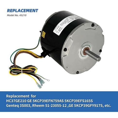 45210 محرك مروحة المكثف استبدال الناقل HC37GE210 1/5 HP 825RPM 208-230V متوافق مع GE 5KCP39GFY917S، Genteq 3S003، 5KCP39EFN759AS 5KCP39EFS165S، Rheem 51-23055-12 محرك مروحة النفخ Leungoo in Kuwait