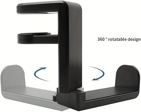 حامل سماعة رأس دوار 360 درجة - خطاف سماعة رأس لسطح المكتب بتصميم دوار، حامل سماعة رأس للألعاب لوحدة التحكم وخطافات المرافق، حامل مكتب قابل للتعديل للسماعات السلكية واللاسلكية in Saudi Arabia