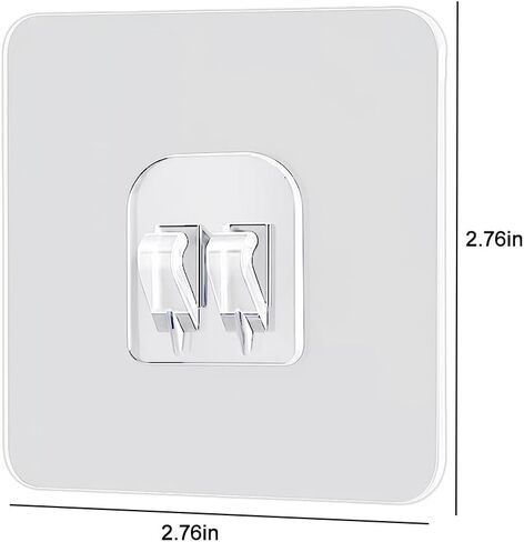 10 Pcs Heavy-Duty Self-Adhesive Wall Hangers, Clear, Removable, Ideal for Bathroom, Kitchen, Home Use, Utility Hooks in Saudi Arabia