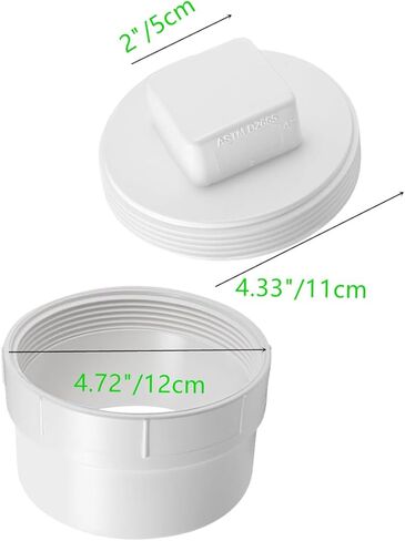 محول تنظيف منفذ الصرف الصحي PVC مقاس 4 بوصات مع وصلة غطاء الأنابيب الملولبة - تركيب تنظيف مجاري الصرف الصحي PVC DWV لنظام خطوط أنابيب الصرف الصحي in Kuwait