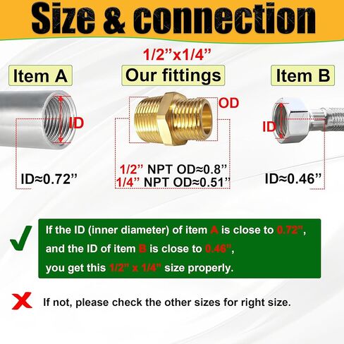 ذكر NPT سداسي الحد من محول تركيب الحلمة، النحاس 1/2 بوصة إلى 1/4 بوصة MNPT تركيبات محول الأنابيب الملولبة لتقليل موصل الحلمات لأنظمة السباكة الهيدروليكية (1/2 بوصة × 1/4 بوصة ذكر) in Saudi Arabia