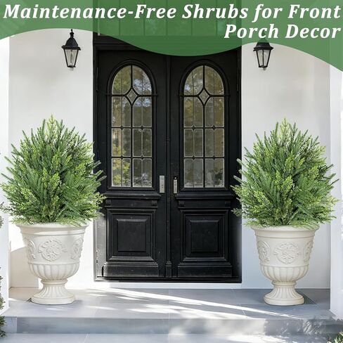 2 Pack 24" Artificial Christmas Topiary Ball Trees with Spike Mixed Real Touch Norfolk Pine & Cypress Tips Fake Ball Shrubs Holiday Planters Outdoor Christmas Tree Urn Fillers Front Porch Indoor Decor in Saudi Arabia