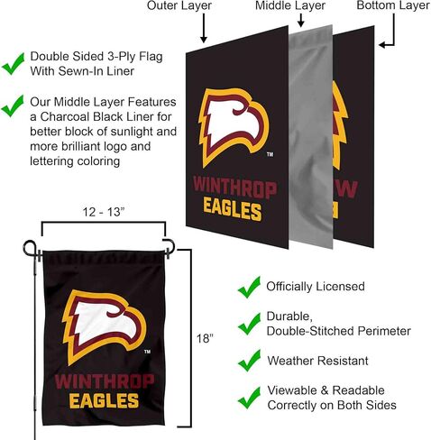 Winthrop Eagles Wordmark Logo Garden Banner Flag in Saudi Arabia