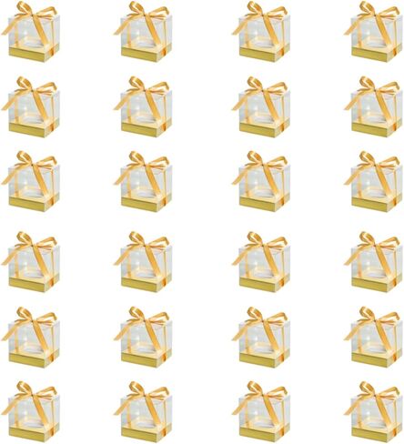 Individual Cupcake Boxes,24 Pack 3.5 Inch Clear Single Cupcake Containers,Cup Cake Carrier with Ribbon, Small Cake Holder Boxes for Wedding Party Valentine day in Saudi Arabia