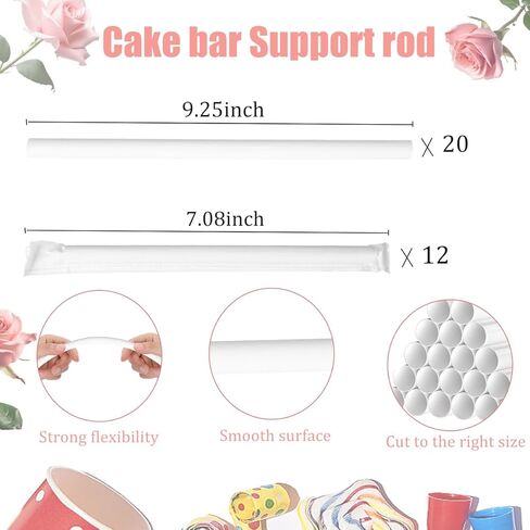 Cake Pin Sticks Set, 35 Pieces Cake Sticks Support Rods with 5 Cake Dividers for 4, 6, 8, 10, 12 Inch Cakes, Tiered Cake Supports Plastic Cake Dowels Rods for Cake Stacking in Saudi Arabia