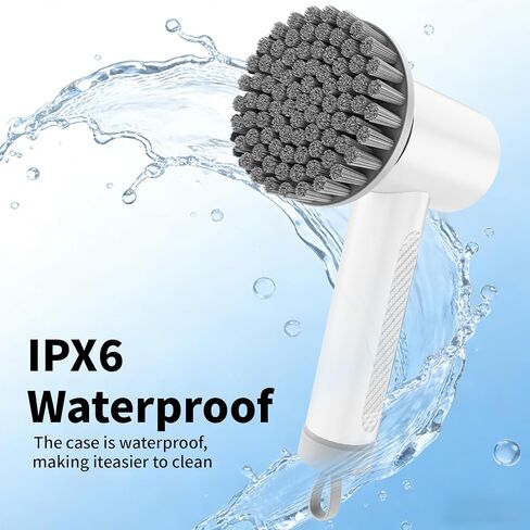 Electric Spin Scrubber, Cordless Electric Cleaning Brush, Waterproof Rotating Shower Brush, with 3 Replaceable Heads, Suitable for Bathroom, Kitchen, and Home Cleaning (White) in Saudi Arabia