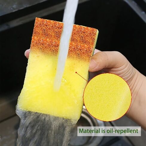 15 Pcs Kitchen Cleaning Sponge, Double Face Non-Scratch Scrub Sponge, Long Lasting, Super Absorbent Cleaning Supplies, for Kitchen Dishes and Cleaning in Saudi Arabia