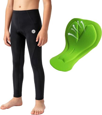 Kids Cycling Pants Boys Padded Bike Tights Bicycle Biking MTB Long Leggings in Saudi Arabia