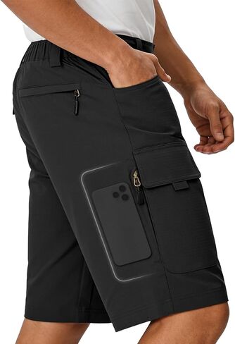Men's Hiking Cargo Shorts Lightweight Stretch Quick-Dry Waterproof Outdoor Shorts for Camping Golf Fishing with 6 Pockets. in Saudi Arabia
