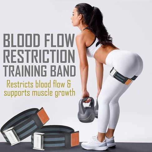 BFR Bands Blood Flow Restriction Bands - 2-Inch Booty Bands for Women Glute, Leg, and Thigh Workout - Occlusion Training Resistance Bands w/Elastic Strap and Buckle - (Set of 2) in Saudi Arabia