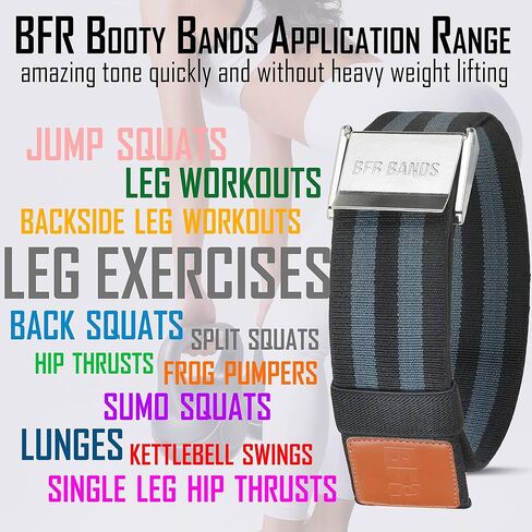 BFR Bands Blood Flow Restriction Bands - 2-Inch Booty Bands for Women Glute, Leg, and Thigh Workout - Occlusion Training Resistance Bands w/Elastic Strap and Buckle - (Set of 2) in Saudi Arabia