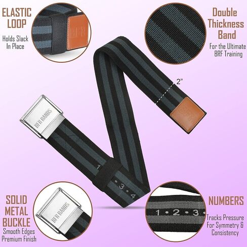 BFR Bands Blood Flow Restriction Bands - 2-Inch Booty Bands for Women Glute, Leg, and Thigh Workout - Occlusion Training Resistance Bands w/Elastic Strap and Buckle - (Set of 2) in Saudi Arabia