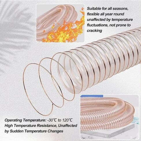 PU Polyurethane Ducting Flexible Hose Inner Diameter 20MM Pipe Ducting Pull Out The Length 39.4In Engraving Machine Vacuum Tube,Thickness 0.93mm in Saudi Arabia