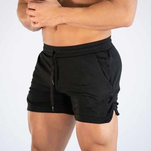 Men's Fitness Shorts Thin Mesh Quick Dry Breathable Side Pockets Drawstring for Running, Gym Training in Saudi Arabia