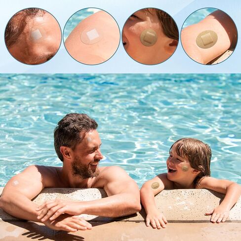 Geiserailie 240 Pcs Adhesive Small Spot Bandages Bulk Flexible Round & Oval Nose Face Skin Wound Bandages, Fabric and Waterproof PE, First Aid Supplies, for Abrasions Skin Wounds Care, 7/8'', 1.25'' in Saudi Arabia