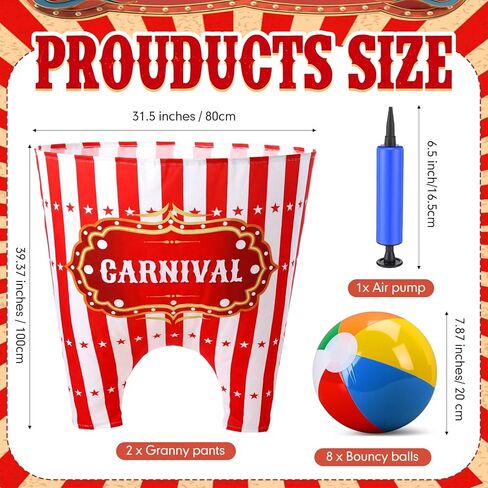 Leitee 11 Pcs Granny Pants Yard Game Games Set Oversized Pants with Bouncy Balls and Air Pump Outdoor Tossing for Basketball Party Supplies Sport Play Adults Fun Family Reunion Gatherings in Saudi Arabia