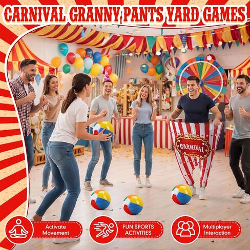 Leitee 11 Pcs Granny Pants Yard Game Games Set Oversized Pants with Bouncy Balls and Air Pump Outdoor Tossing for Basketball Party Supplies Sport Play Adults Fun Family Reunion Gatherings in Saudi Arabia
